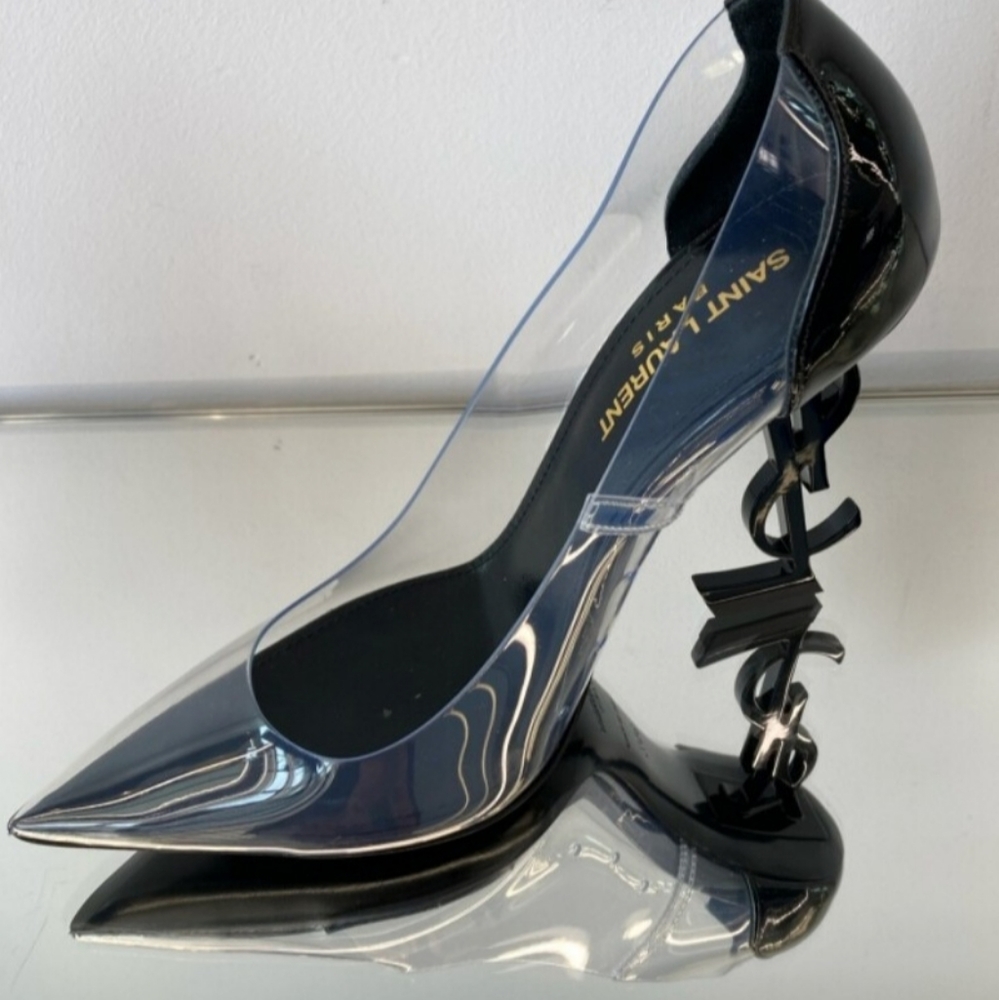 Saint Laurent Clear Opyum 110 Patent Leather Pumps 42